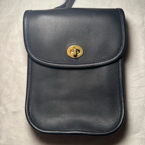 VTG Coach Navy Blue Sidepack Crossbody Shoulder Bag - Picture 8 of 15